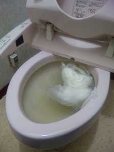作業前 市川市のトイレつまり事例