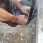 水中での作業
